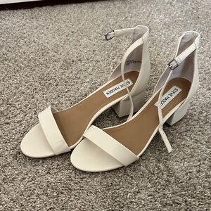 Steve Madden Cream Block Heel Sandals